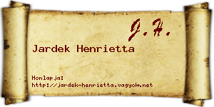 Jardek Henrietta névjegykártya